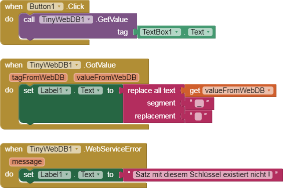 MIT AppInventor TinyWebDB