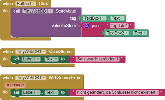 MIT AppInventor TinyWebDB